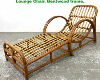 Lot 1375 Vintage Wicker Rattan Chaise Lounge Chair. Bentwood frame.