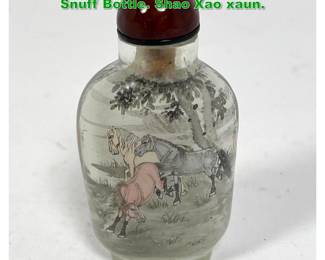 Lot 1590 Internally Hand Painted Glass Snuff Bottle. Shao Xao xaun. 
