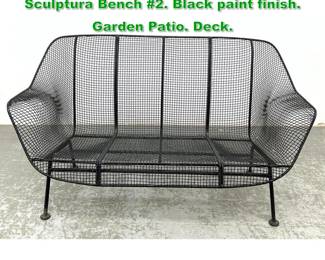 Lot 1317 RUSSELL WOODARD Outdoor Sculptura Bench 2. Black paint finish. Garden Patio. Deck. 