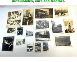 Lot 1647 18pc Vintage photographs Automobiles, cars and tractors.