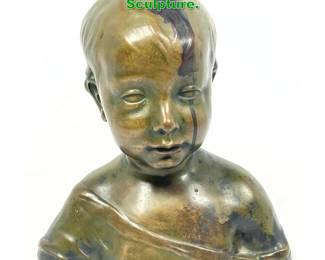 Lot 1681 Unsigned Bronze Bust of Child Sculpture. 