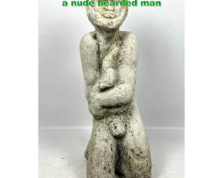 Lot 1408 Vintage carved marble sculpture of a nude bearded man