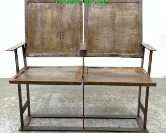 Lot 1387 Welded Steel Two Seater Outdoor Garden Bench. 