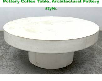 Lot 1302 Mid Century Modern Stoneware Pottery Coffee Table. Architectural Pottery style. 