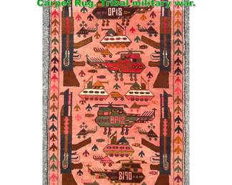 Lot 1830 3 4 X 5 6 Handmade Oriental Carpet Rug. Tribal military war.