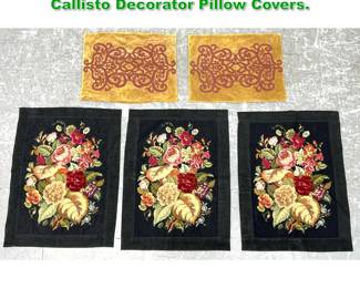 Lot 1786 5pc lot 3 Needle point and 2 Callisto Decorator Pillow Covers. 