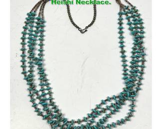 Lot 1546 Four Strand Turquoise Bead and Heishi Necklace. 