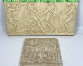 Lot 1424 2pcs Neoclassical Grecian Style Plaster Composite Hanging Wall Plaques.