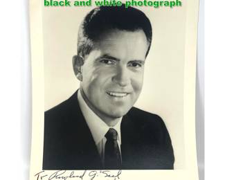 Lot 1628 Richard Nixon signed autographed black and white photograph
