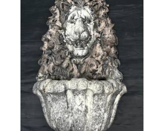 Lot 1376 Cast Stone Lion Wall Fountain. 