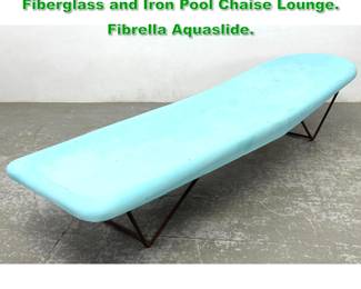 Lot 1386 50s Mid Century Vintage Fibrella Fiberglass and Iron Pool Chaise Lounge. Fibrella Aquaslide. 