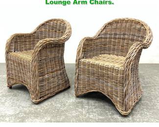 Lot 1429 Pair Cleybergh Woven Rattan Lounge Arm Chairs. 