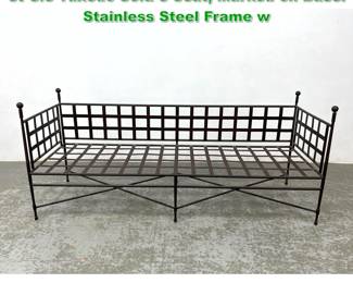 Lot 1305 Mario Papperzini Amalfi for Janus et Cie Tuxedo Sofa 3 Seat, Marked on Base. Stainless Steel Frame w