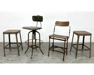 Lot 1427 4pcs Industrial Stools. 