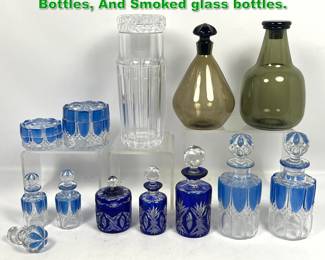 Lot 1716 Lot of Vintage Crystal Vanity Bottles, And Smoked glass bottles.