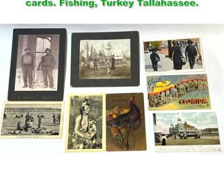 Lot 1637 8pc Vintage photographs and Post cards. Fishing, Turkey Tallahassee.