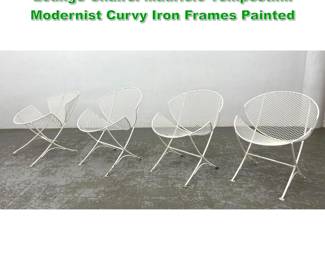 Lot 1308 Set 4 SALTERINI Orange Slice Lounge Chairs. Mauricio Tempestini. Modernist Curvy Iron Frames Painted