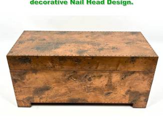 Lot 1313 Copper Clad Dresser Box with decorative Nail Head Design. 