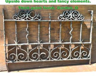 Lot 1433 Fancy Vintage Iron Grate Grill. Upside down hearts and fancy elements. Thick paint finish. Garden. O