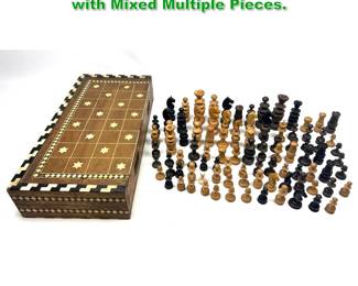 Lot 1626 Middle Eastern Folding Chess Box with Mixed Multiple Pieces. 
