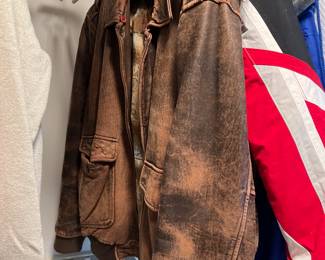 Leather Bombers Jacket Coat