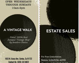 Follow us for weekly estate sales on Facebook & Instagram