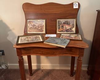 Family handmade gaming table with Nashville artist Jack Knox prints and book