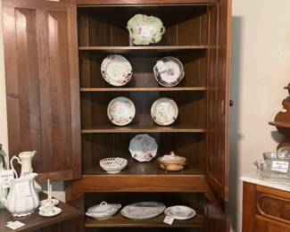 *Three corner cubbard not for sale-decorative plates are for sale 