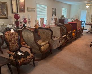 Assortment of antique chairs