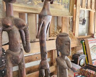 African carved wood statues 