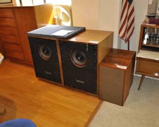 pair of Vintage Universal Sound Series II 3 way diffaxial speakers