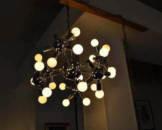 1960's Robert Haussmann 30 light Molecule Chandelier