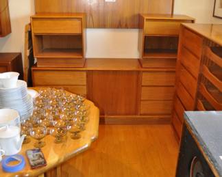 Vintage Danflex 5 piece bedroom set with tambour doors 
