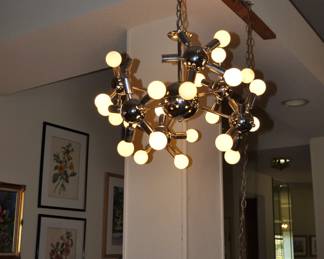 1960's Robert Haussmann 30 light Molecule Chandelier