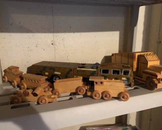 WOODEN TRAIN AND TRUCK