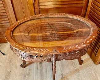 Antique Statue of Liberty wooden accent table