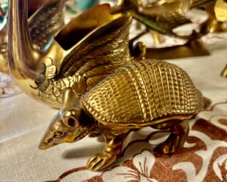 Armadillo brass figurine, vintage