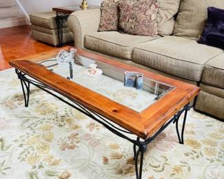 LANE Coffee Table and side table with beautiful sectional and MCM Lamp