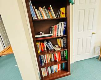 Solid wooden book case and Lots of books