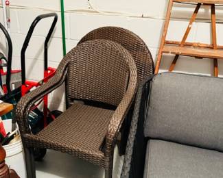 Patio chairs with small table set