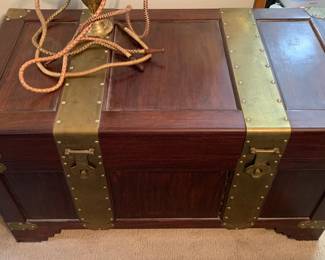 Beautiful solid wood Asian-style chest with matching jewelry box