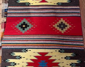 Zapotec Oaxaca Hand-Loomed Wool Rug.