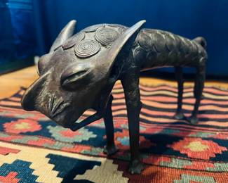 African Bronze Sculpture Benin cat.