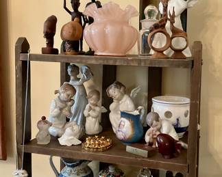 Lladro figures, what nots, place card holders