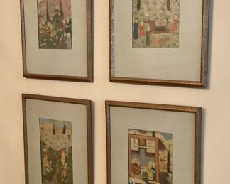 Middle Eastern framed prints, bought in Tehran, Iran, in February, 1968.