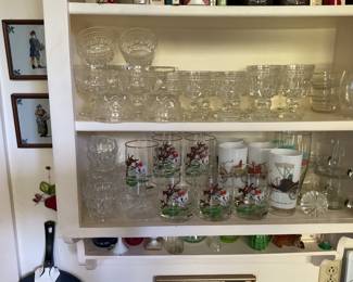 Glassware, horse and rider glasses