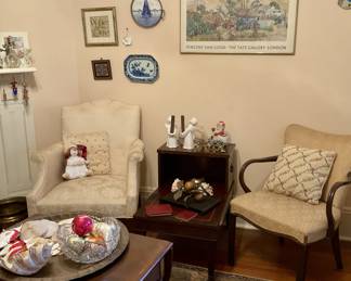 upholstered arm chairs