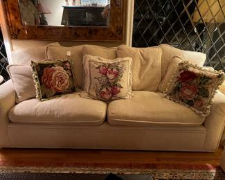 One of the sofas is pictured here.