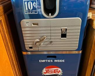 You don't see vintage Pepsi soda bottle dispensers very often.  Come by and you can see this one.