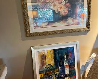 As mentioned, there are lots of framed artwork pieces in the sale.  These are two of them.